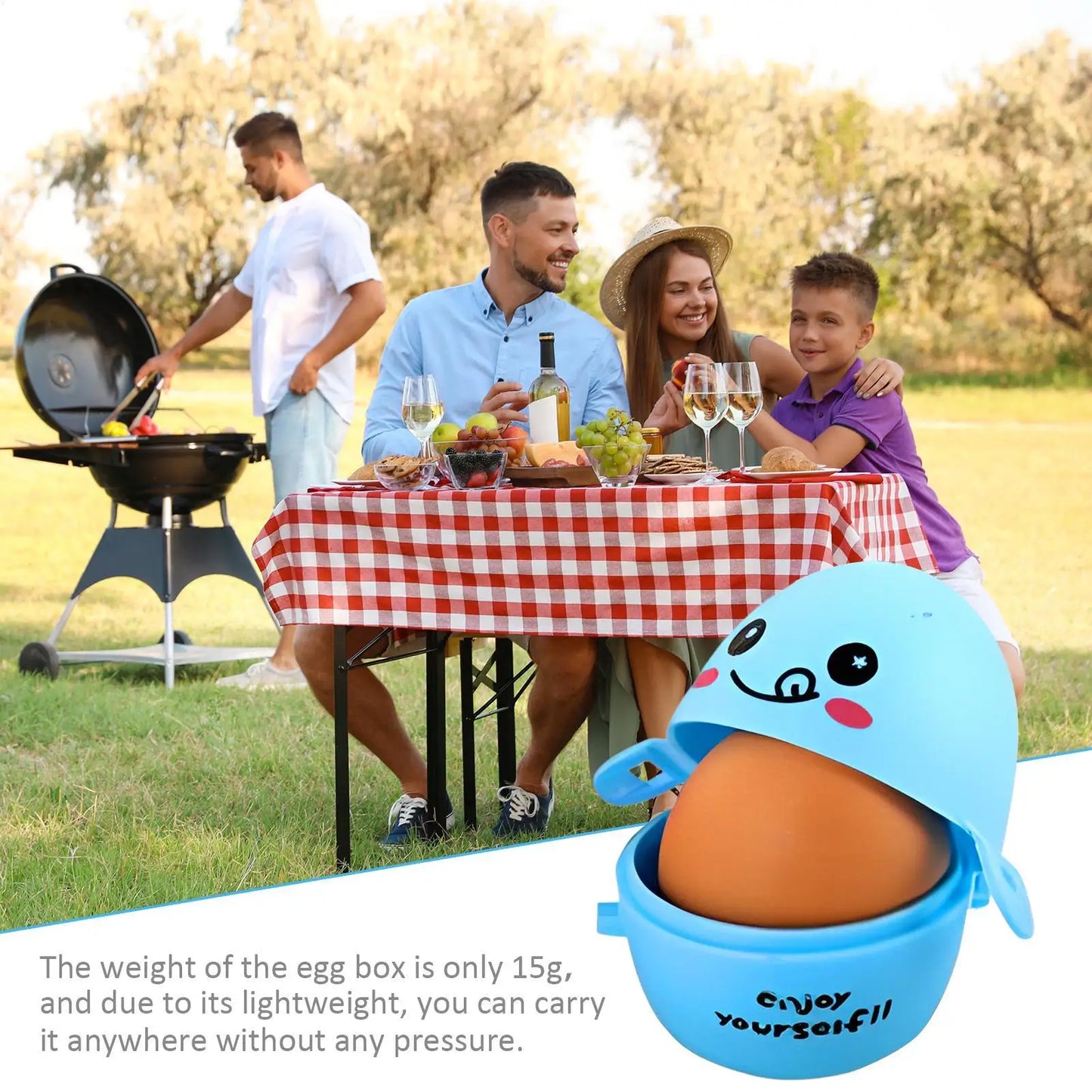 Portable Cartoon Egg Holder Box – Travel & Outdoor Egg Organizer