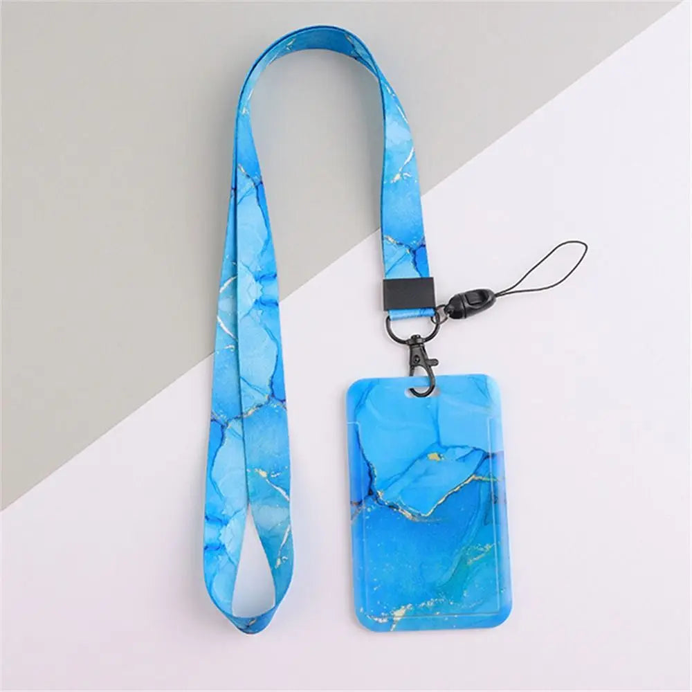 Office Supply Credit Card Keyrings Men And Women Pass Card ID Card Holder Credential Holder Lanyard Card Holder Card Straps Peaceful Pleasures Health and Wellness Blue-Long