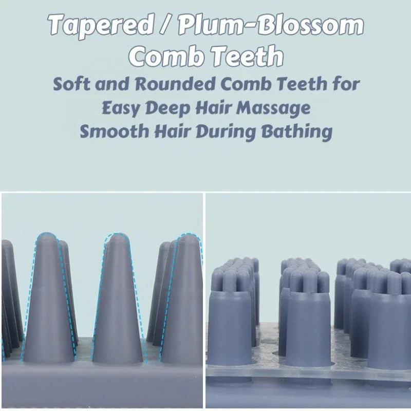 3-Head Silicone Pet Bath Brush – Fur Removal for Cats & Dogs