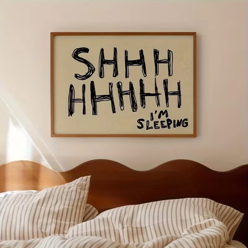 Funny Sleep-Themed Canvas Wall Art Print | Bedroom Decor