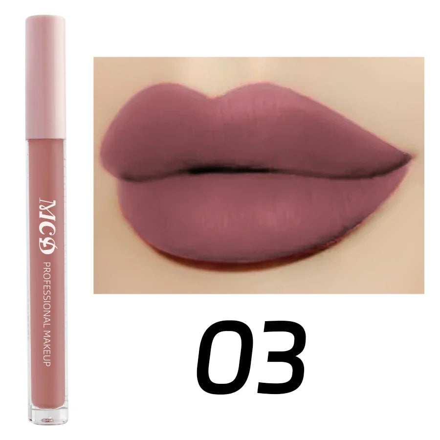 MCD Dark Brown Matte Velvet Liquid Lipstick – Waterproof Lip Gloss