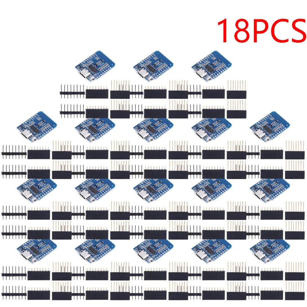 1-20PCS ESP8266 D1 Mini WIFI Development Board ESP-12F CH340G CH340 V2 Usb Wemos D1 Mini Nodemcu Lua Iot Board 3.3V Met Pins Peaceful Pleasures Health and Wellness Type c 18PCS