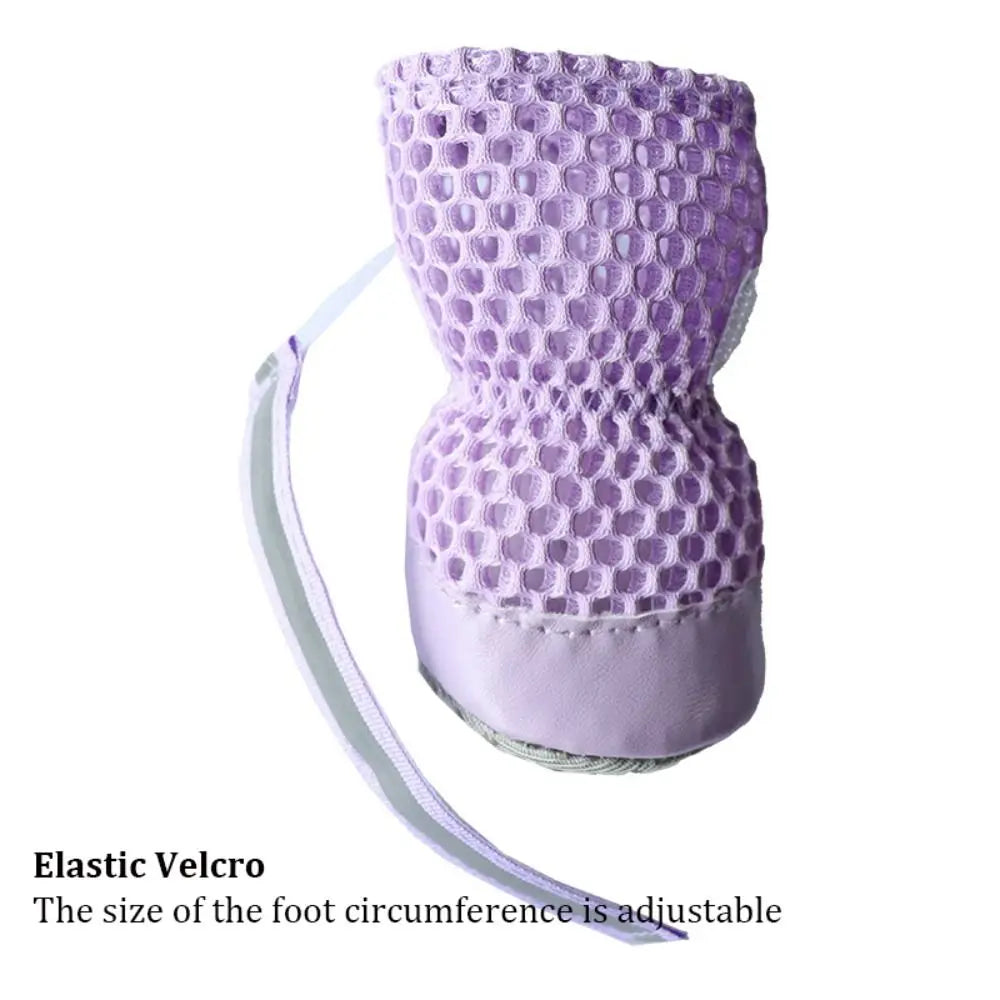 Breathable Dog Boots 4-Pack | Non-Slip Adjustable Puppy Shoes