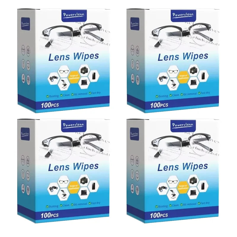 100-Pack Disposable Lens Wipes – Anti-Fog, Streak-Free Clean