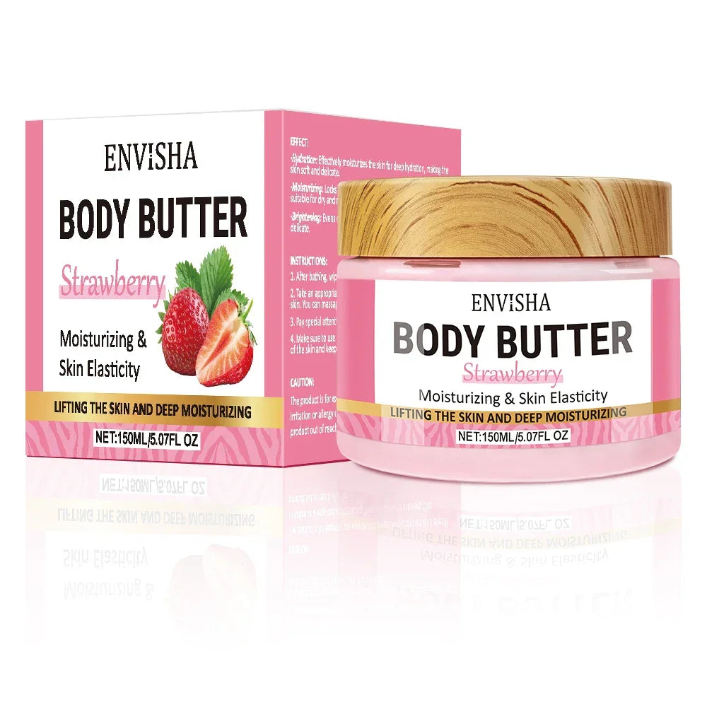 Strawberry Body Butter Lotion – Moisturizing & Brightening Cream Peaceful Pleasures Health and Wellness