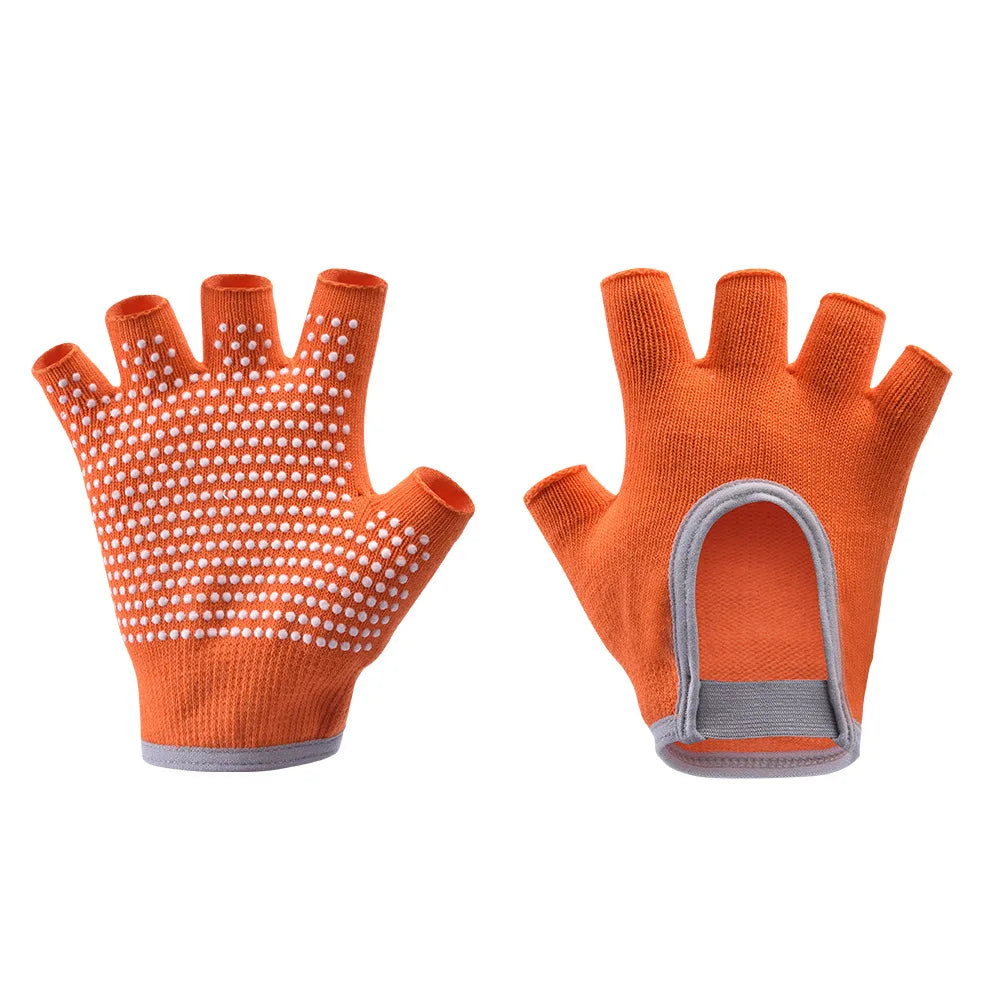 Non Slip Yoga Gloves for Women Fingerless Pilates Gloves with Grips for Yoga Fitness Workout Sports Exercise Gym,Universal Size Peaceful Pleasures Health and Wellness orange