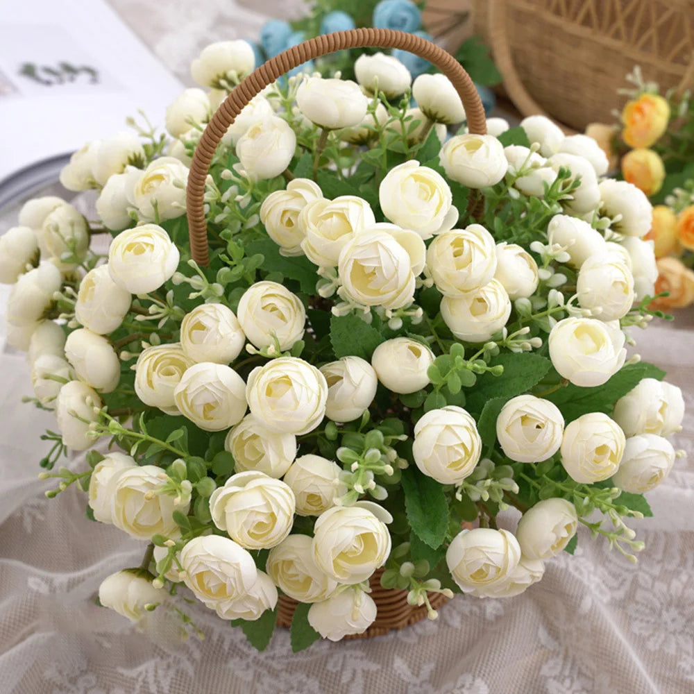 30cm Artificial Silk Ranunculus Bouquet | Wedding & Home Decor