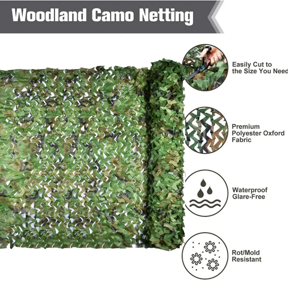 Camo Netting Camouflage Net Blinds Bulk Roll Sunshade Shade Sails for Camping Shooting Hunting Cover Awning Nets Party Decor Peaceful Pleasures Health and Wellness