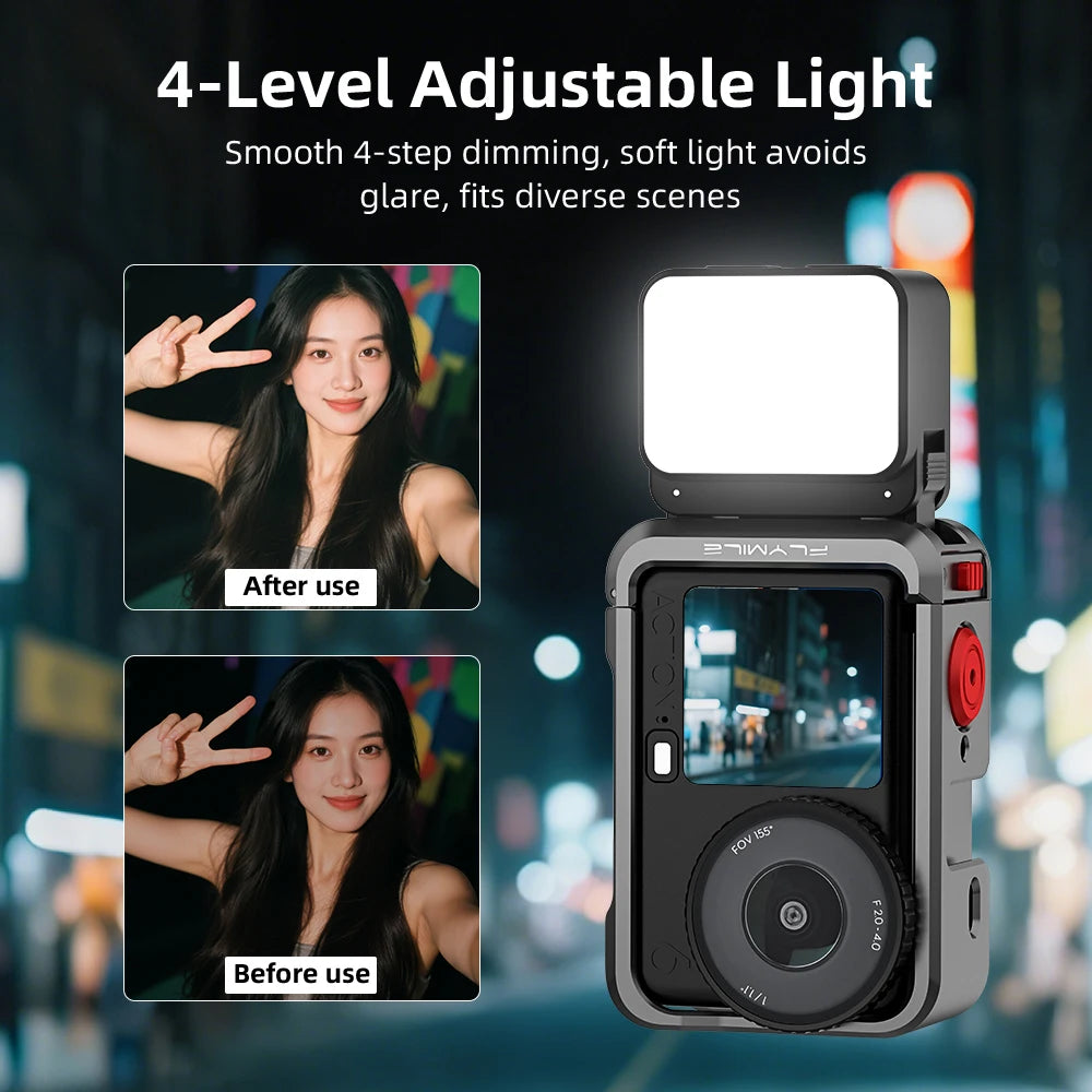4-Level Adjustable Light Smooth 4-Step Dimming For DJI OSMO ACTION 6 Fill Light Selfie Lighting Photography Accessory Peaceful Pleasures Health and Wellness