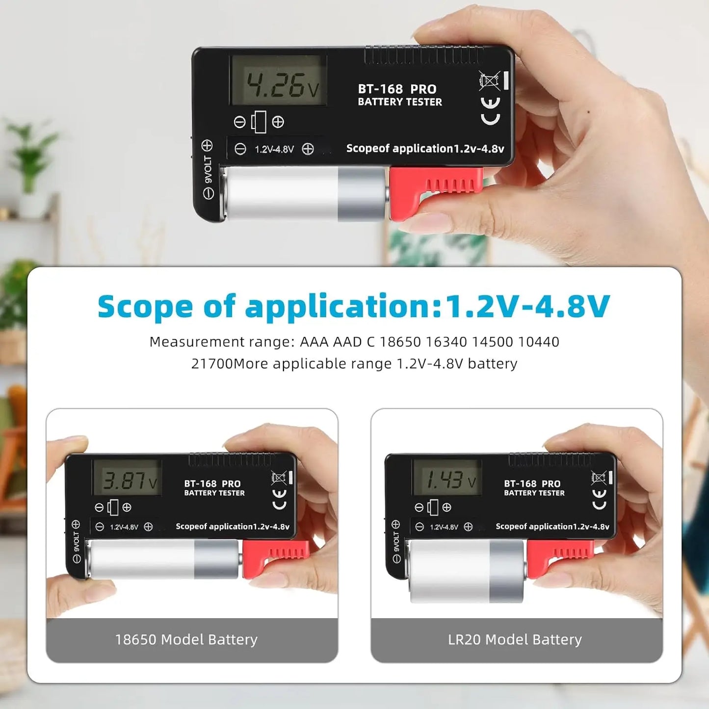 BT-168 Universal Battery Tester Power Meter for AA AAA C D 9V 1.5V Button Cell Color Voltage Checker Peaceful Pleasures Health and Wellness
