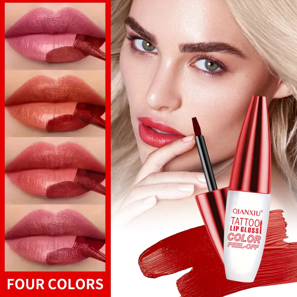 4-Color Peel-Off Lip Gloss | Water-Resistant & Long-Lasting