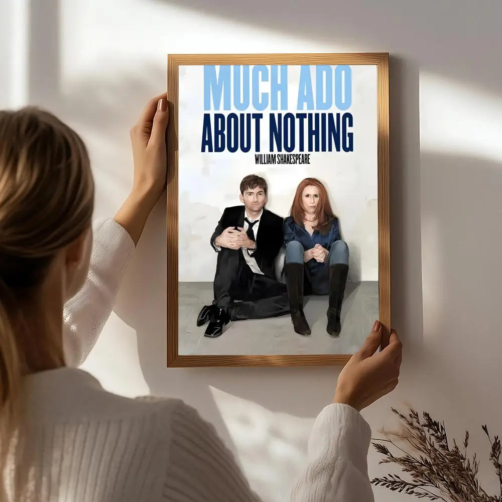 Drama M-Much Ado About Nothing Poster HD Self Adhesive Waterproof Wall Art Ideal for Home Office Dorm Bedroom Great Gift Peaceful Pleasures Health and Wellness White3 15X20cmNoframe