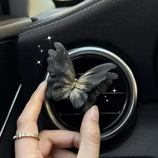 Car Interior Decor Ornament Luxury Elegant Black Gold Butterfly Camellia Air Vent Diffuser Stone Unique Aromatherapy Peaceful Pleasures Health and Wellness