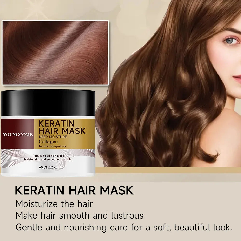 YOUNGCOME Collagen Keratin Hair Mask 30g/60g – All Hair Types Keratin Hair Mask Peaceful Pleasures Health and Wellness