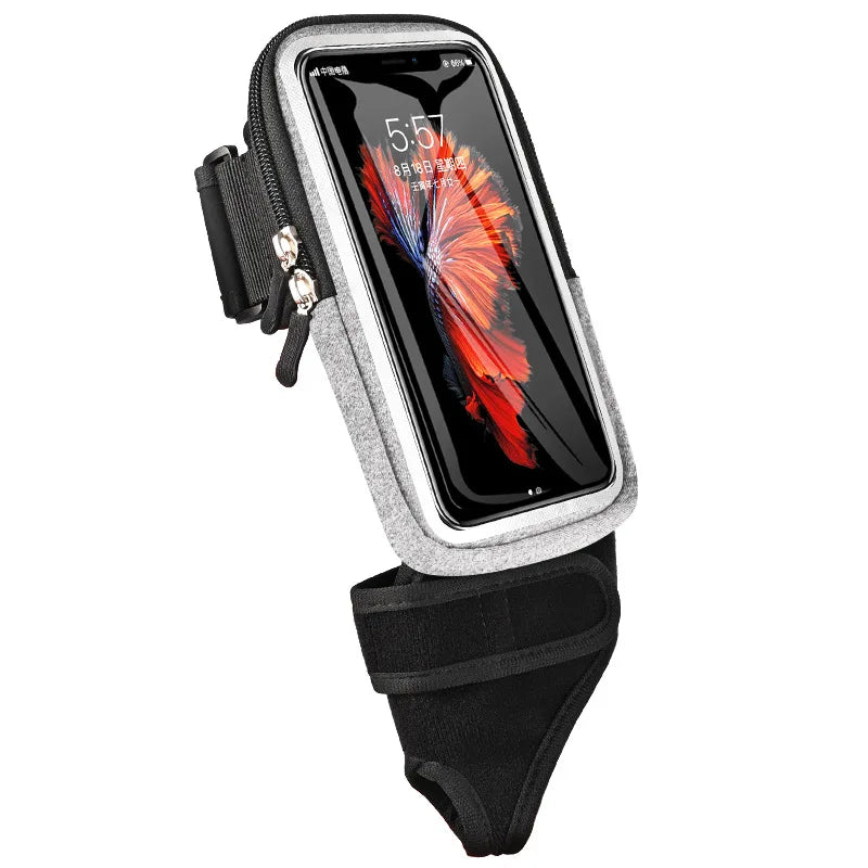 Touch-screen Multifunctional Wrist Bag Armband On The Phone Wrist Armbands mp3 mp4 Bags Sports Cell Phone Holder Running Sports Peaceful Pleasures Health and Wellness Gray(7 inch)