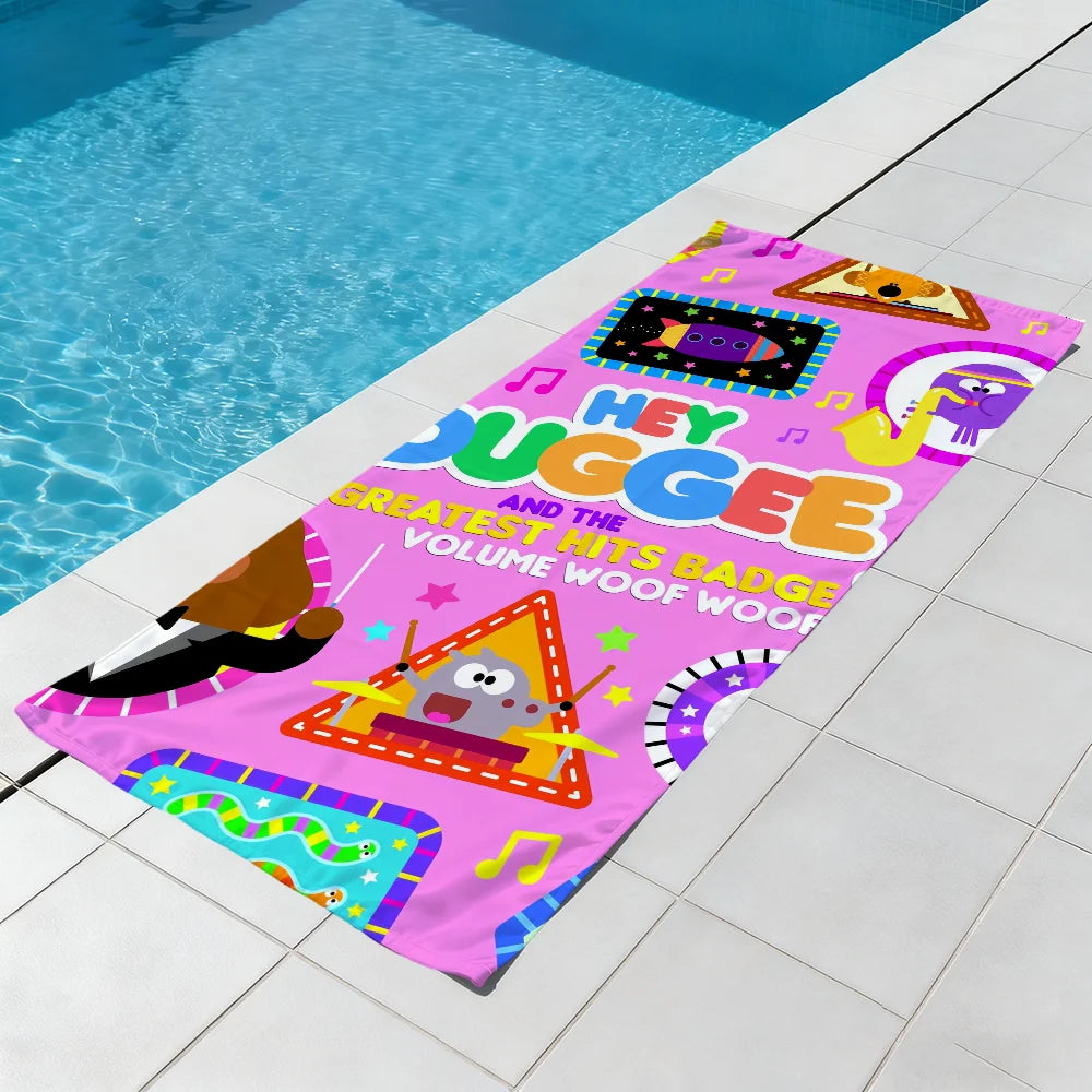Hey Duggee Quick-Dry Beach Towel | Soft Anime Microfiber Towel Anime Beach Towel Peaceful Pleasures Health and Wellness