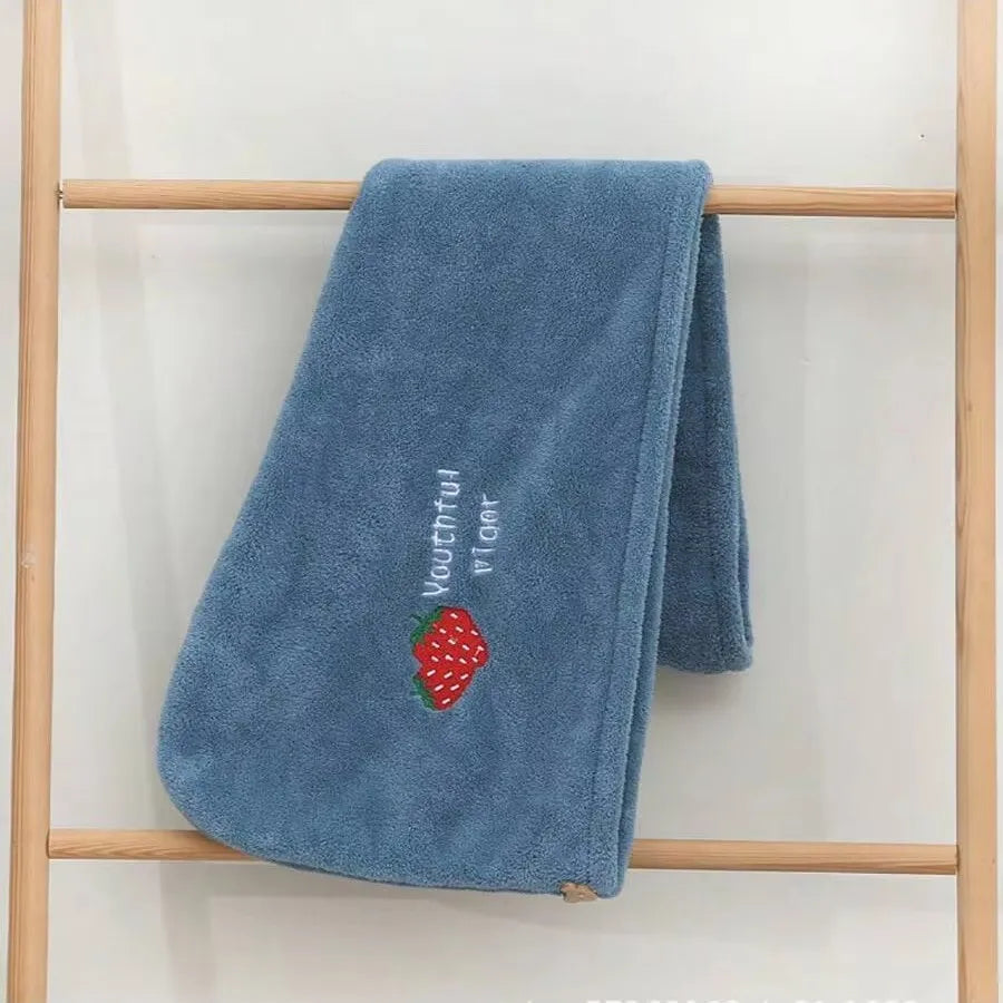 Coral Fleece Dry Hair Cap – Soft, Absorbent & Quick-Drying Hair Drying Cap Peaceful Pleasures Health and Wellness DEEP BLUE