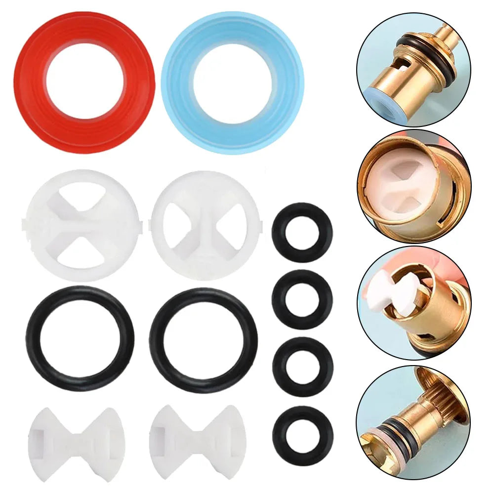 12-Piece Faucet Valve Cartridge Replacement Kit – Ceramic Discs