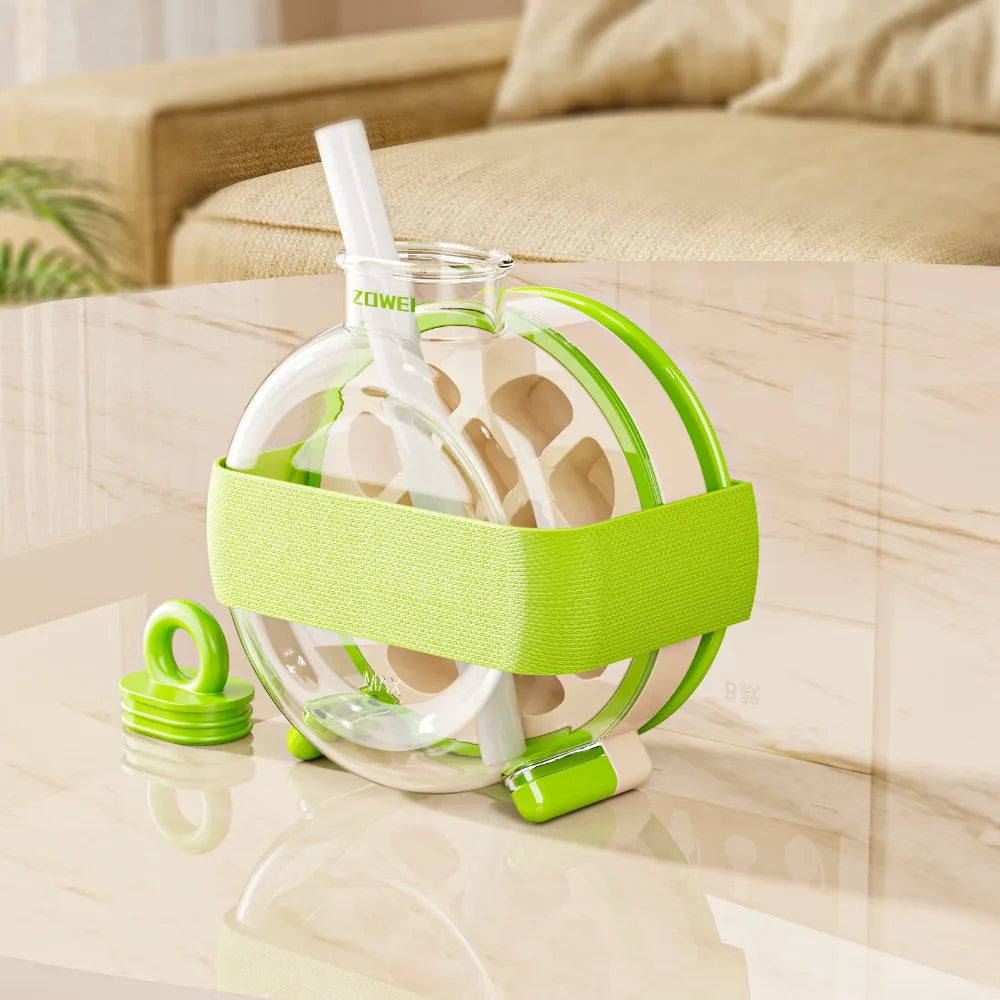 Food Storage Plastic Ice King Cup Heat Relief Press Mechanism Ice Making Box Summer Design Ice Storage Box Kitchenware Peaceful Pleasures Health and Wellness Green with Straw