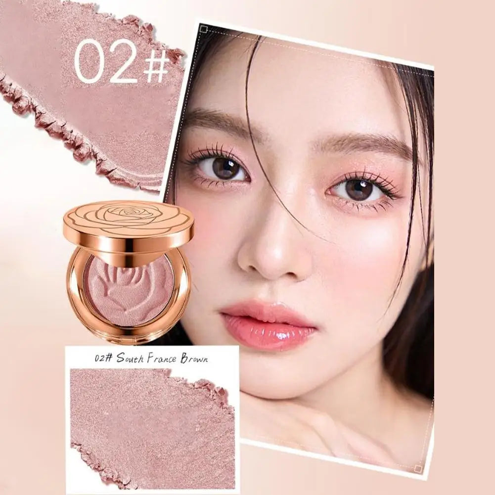 3-in-1 Multifunctional Blush Plate Enhance Complexion Lasting Brightening Monochrome Rose Professional Shiny Matte Blush Palette Peaceful Pleasures Health and Wellness