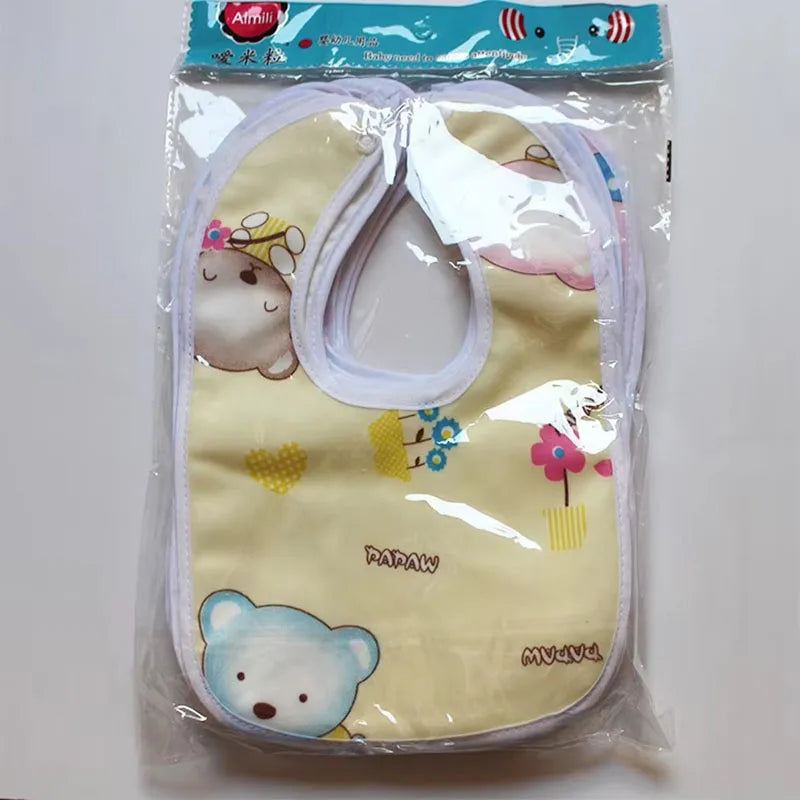Baby Cartoon Waterproof Snap Bib | Soft Bamboo Saliva Towel