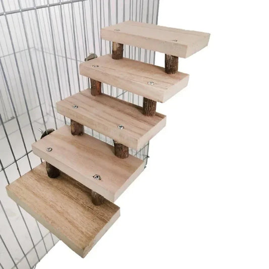 Natural Wood Parrot & Hamster Ladder Perch Chew Toy Stick Bird Perch Toy Peaceful Pleasures Health and Wellness