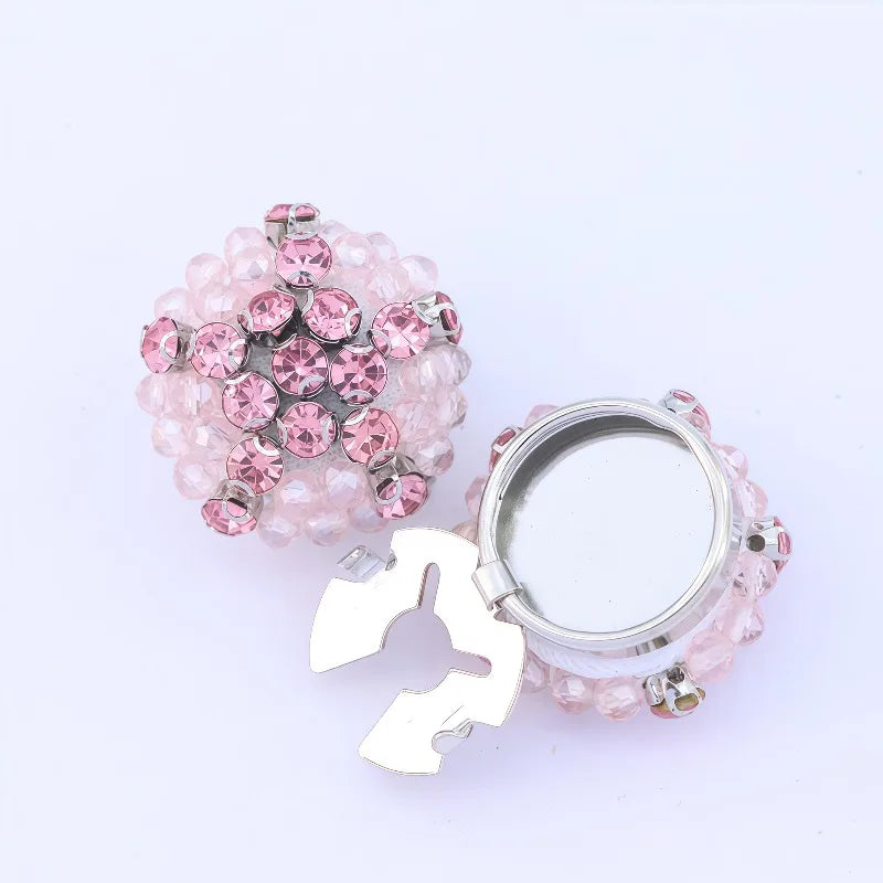 Handmade Crystal Turtle Button Covers – Embroidered Fabric Set Decorative Button Covers Peaceful Pleasures Health and Wellness