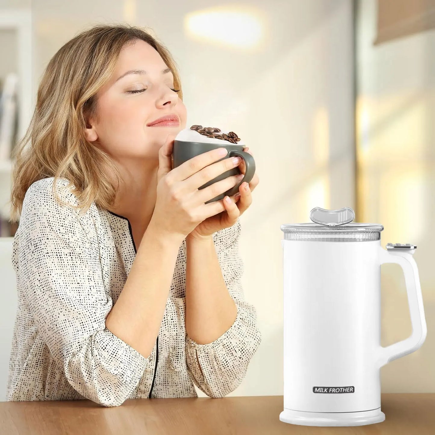 4-in-1 Electric Milk Frother 500ml | Hot & Cold Foam Maker