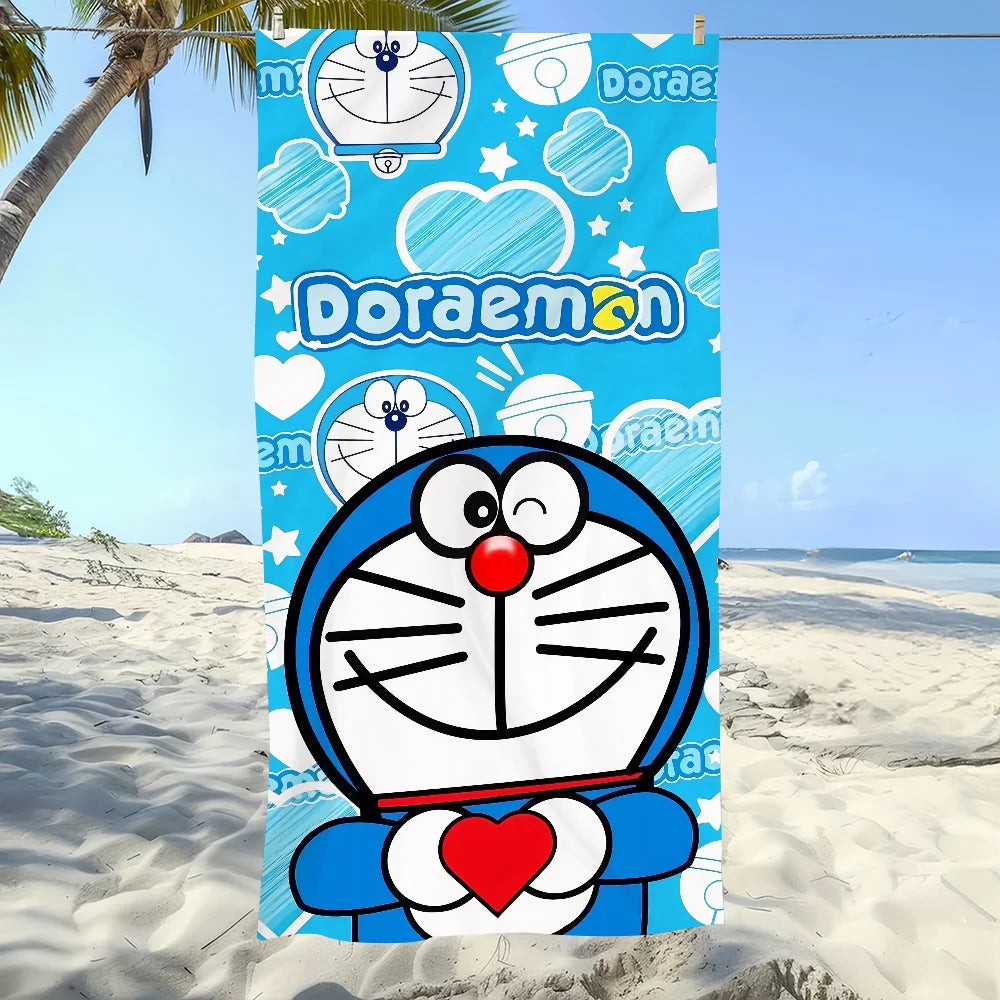 Doraemon Quick-Dry Beach Towel | Soft Large Cartoon Sports Towel Quick-Dry Beach Towel Peaceful Pleasures Health and Wellness z1 STJ50x100CM