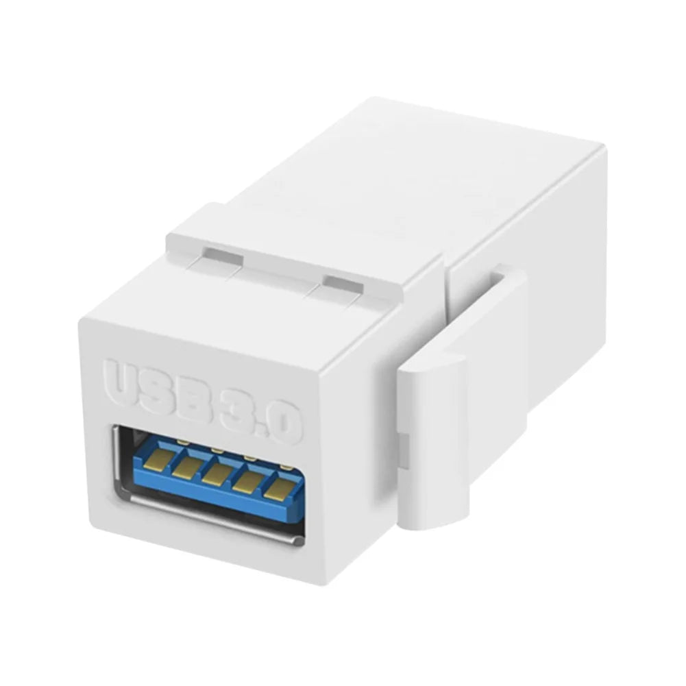 USB To USB Adapter Female To Female Connector for Wall Plate Outlet Panel USB 3.0 Keystone Jack Inserts Easy Installation Peaceful Pleasures Health and Wellness White