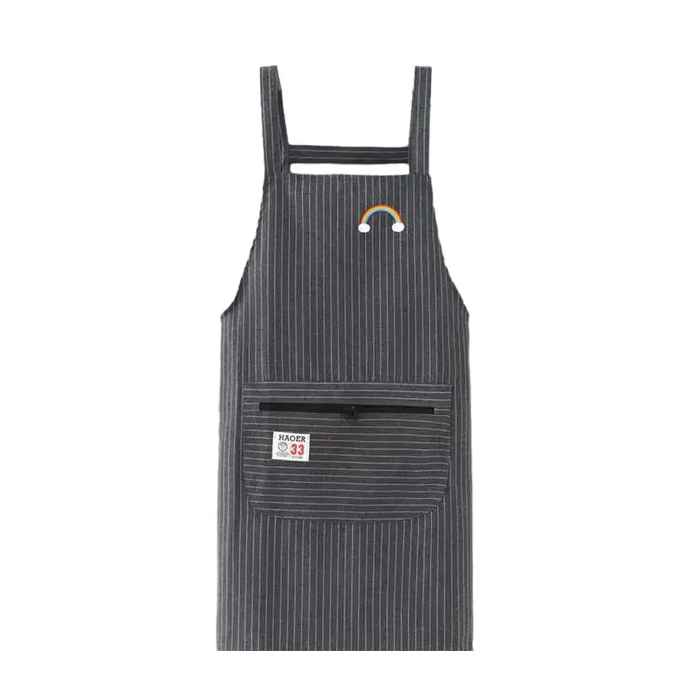 Waterproof Anti-Oil Kitchen Apron with Zipper Pocket | PVC