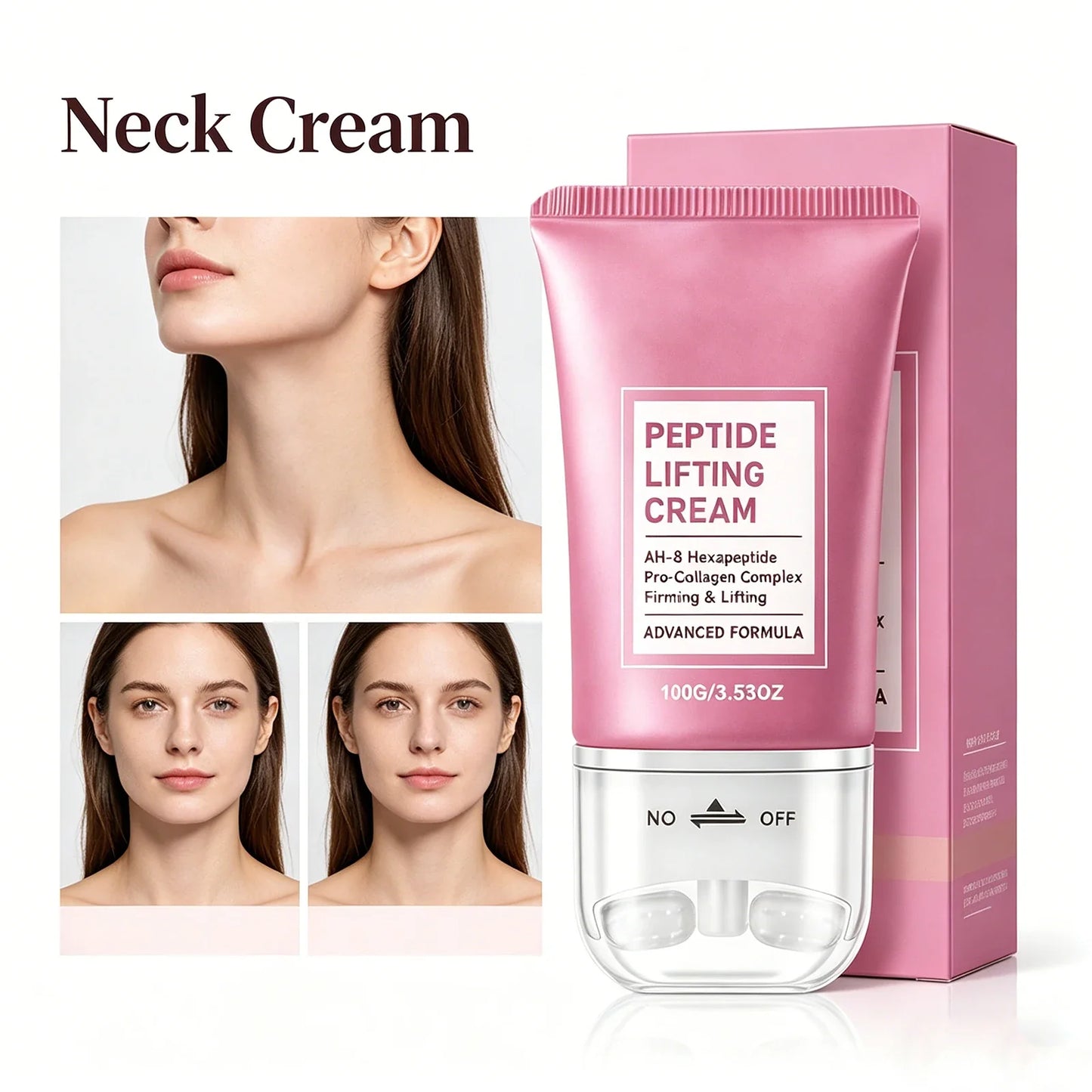 Firming Neck Cream with Roller – Lifting, Moisturizing & Brightening