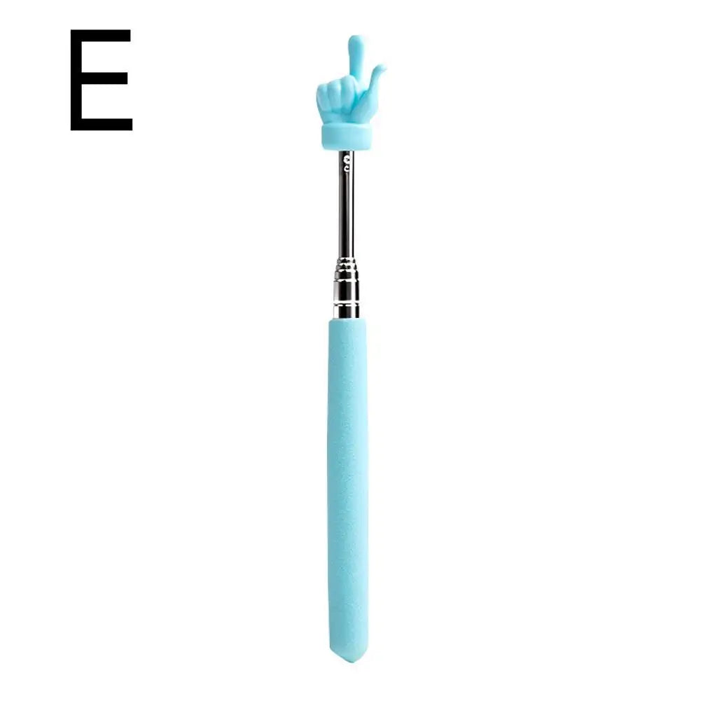 Colorful Finger Design Retractable Teacher Pointer Anti-slip Handle Teaching Guide Pointer Teaching Stick Whiteboard Pointer Peaceful Pleasures Health and Wellness E