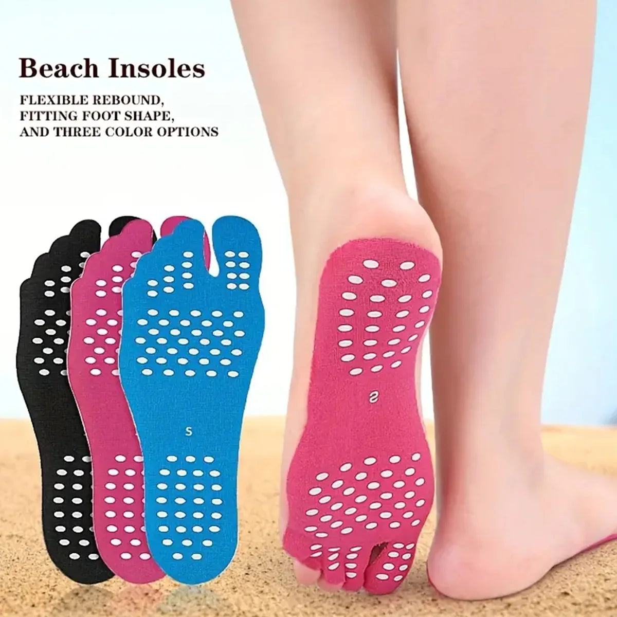 RooRuns Disposable Self-Adhesive Beach Foot Pads | 1 Pair
