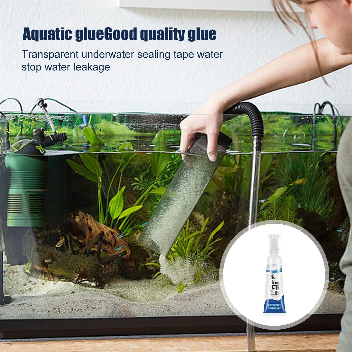 Aquarium Safe Glue, 120ml Fast-Drying Transparent Sealant for Freshwater & Saltwater Fish Tank Repair and Decoration Peaceful Pleasures Health and Wellness