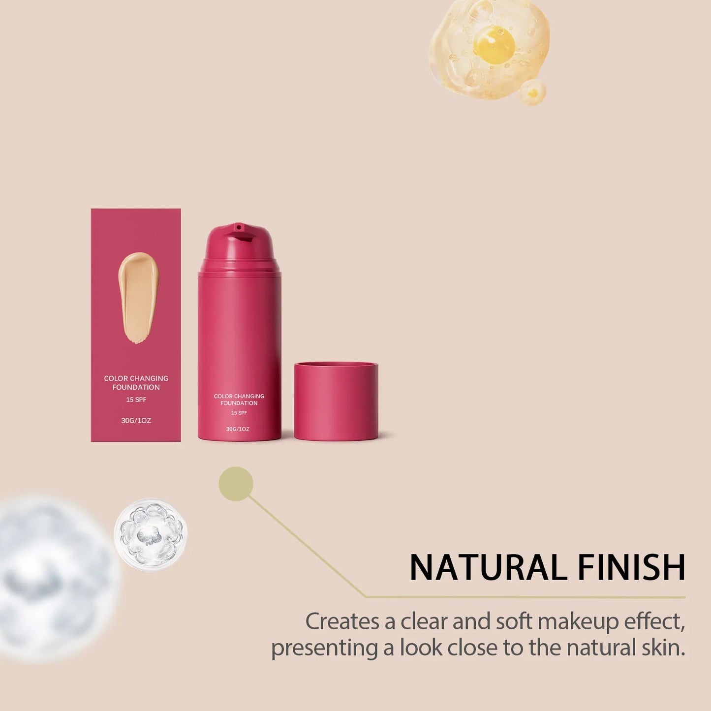 Color Changing Foundation 30g | Moisturizing Glowing Skin