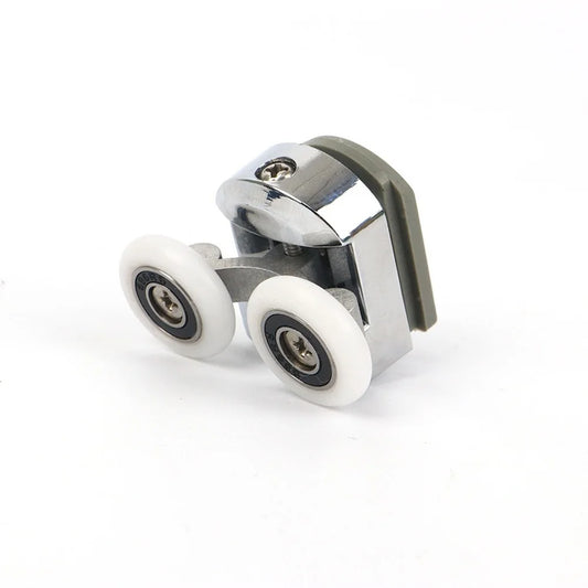 Shower Door Rollers Aluminum Alloy Plated Spring Loaded Double Wheel Peaceful Pleasures Health and Wellness Top 23mm