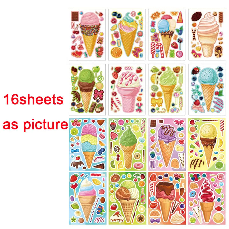 Cartoon Sweet Dessert Stickers Children DIY Toys Assembly Delicious