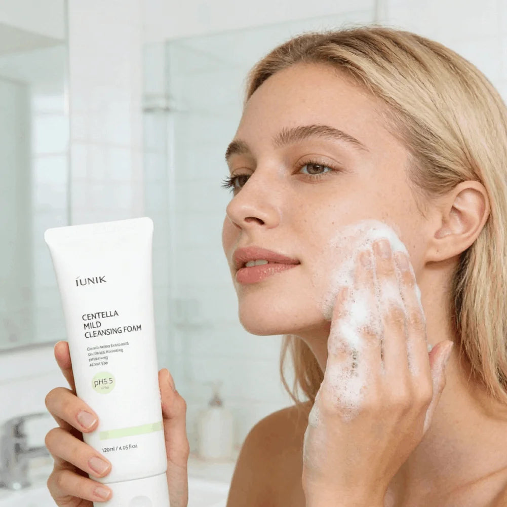 Korean IUNIK Beta-Glucan Skincare Set Centella Asiatica Facial Cleanser&moisturizing Gel Propolis Eye Cream to Reduce Fine Lines Peaceful Pleasures Health and Wellness