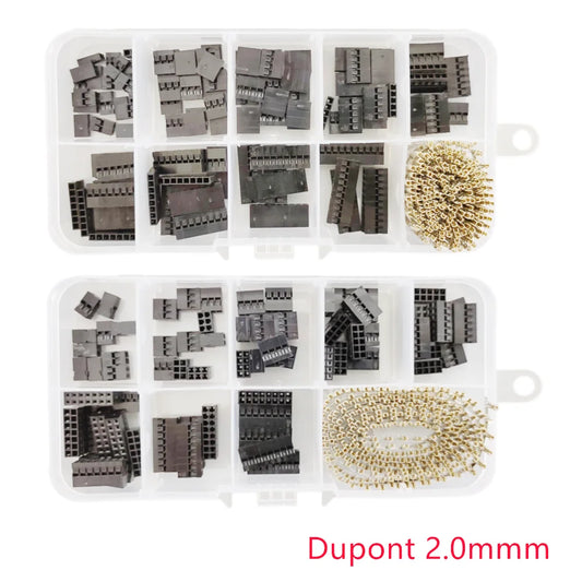 380/410PCS Dupont 2.0 Housing Plastic Shell 2.0mm Pitch Single Double Row Dupont Connector Terminal set Peaceful Pleasures Health and Wellness