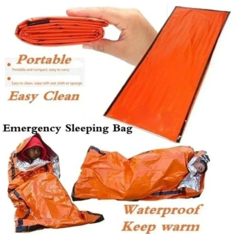 PE Emergency Blanket Sleeping Bag | Portable Camping Shelter Emergency Survival Blanket Peaceful Pleasures Health and Wellness