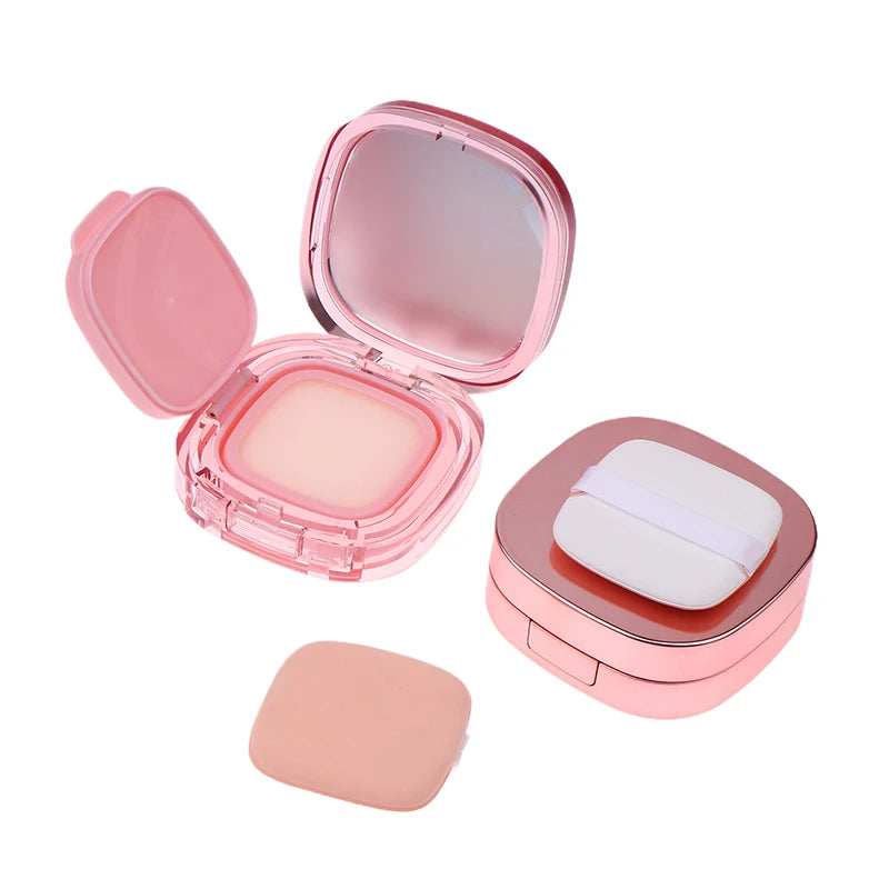 Square Empty Air Cushion Puff Box Portable Cosmetic Makeup Case Container With Powder Sponge Mirror For BB Cream Foundation Diy Peaceful Pleasures Health and Wellness