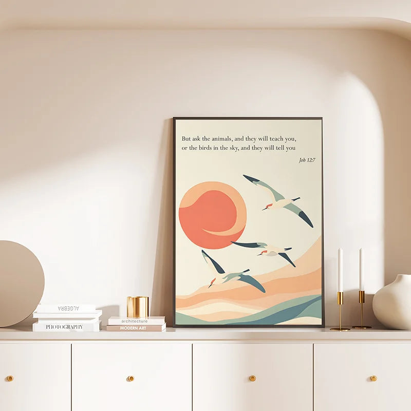 Christian Cross Canvas Wall Art | Bible Verse Baptism Gift