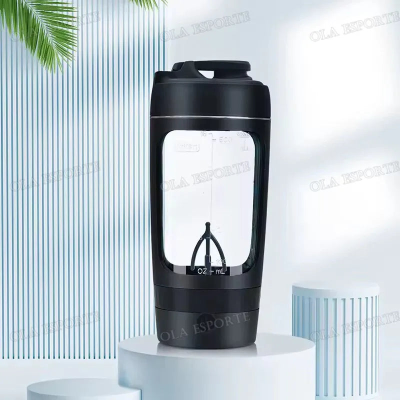 Electric Blender Cup Portable Blender Cup Milk Powder Protein Powder Blender Automatic Shaker Cup Home Travel Outdoor Sports Gym Peaceful Pleasures Health and Wellness 630ML Black Cup