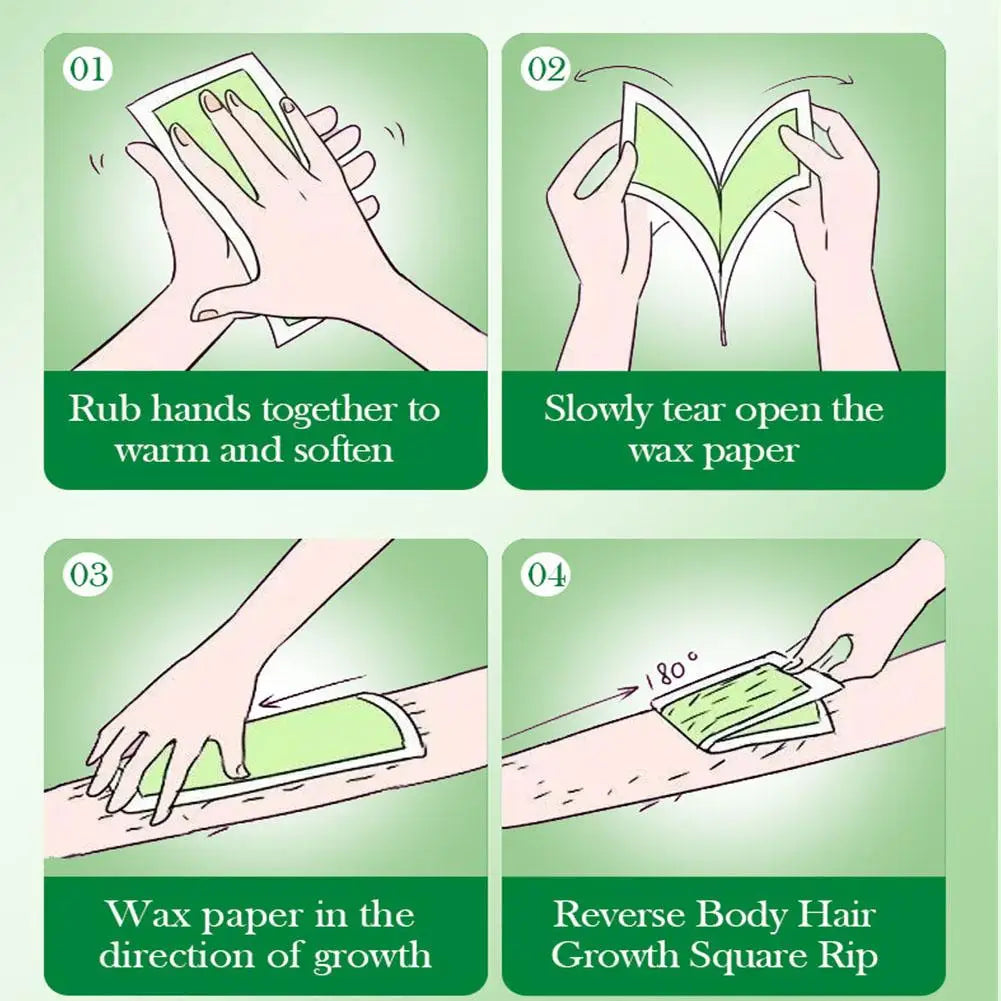 Natural Aloe Wax Hair Removal Strips – Face, Lip & Body Kit