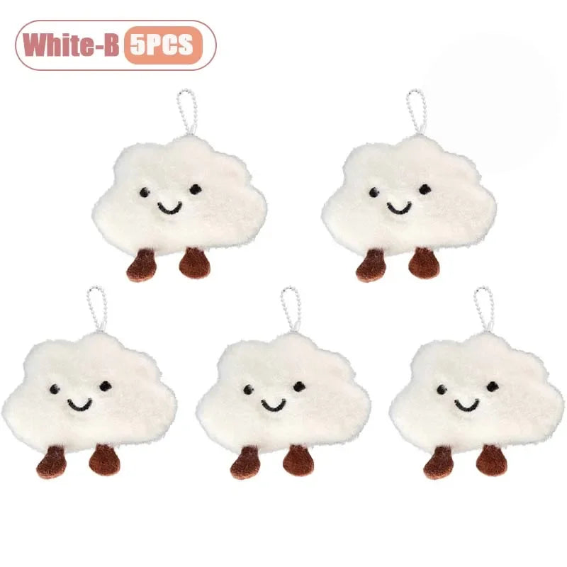 Cute Cloud Plush Brooch Keychain Bag Charm Pendant for Girls