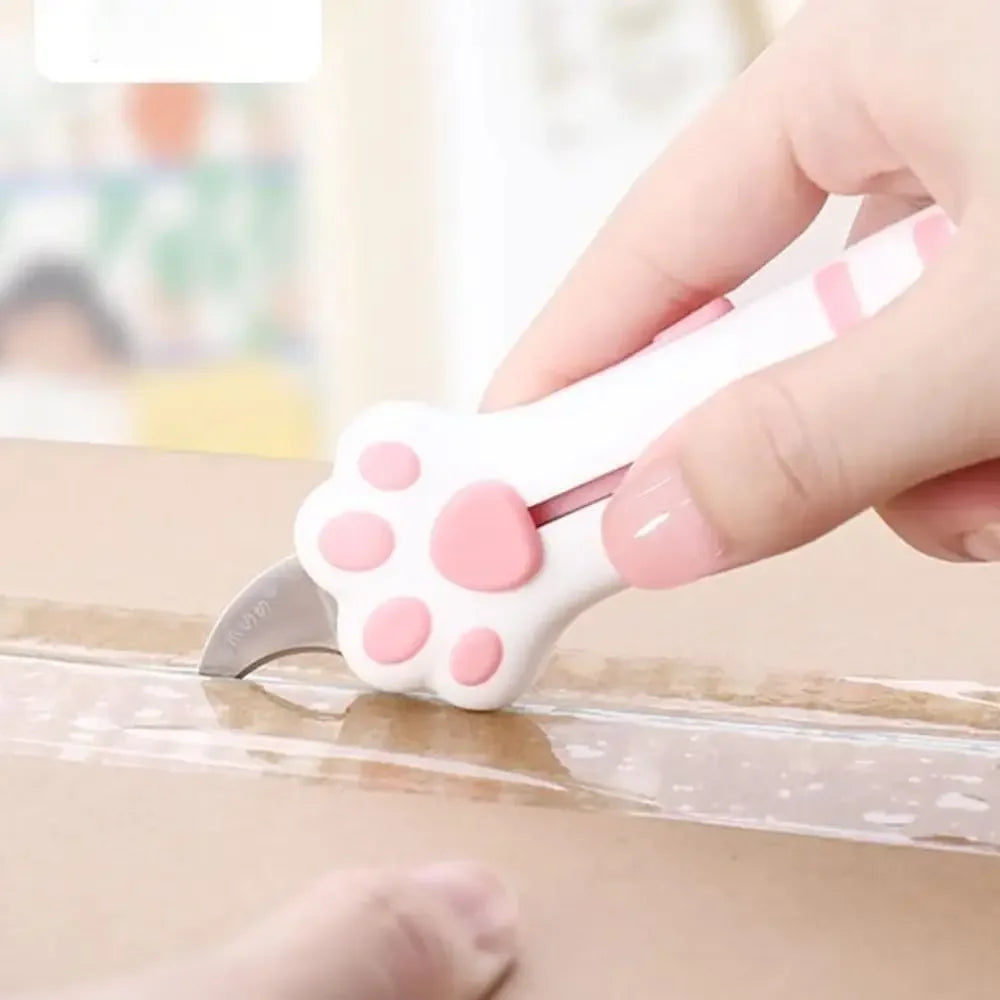 Cat Paw Mini Box Cutter – Cute Portable Utility Knife for Crafts