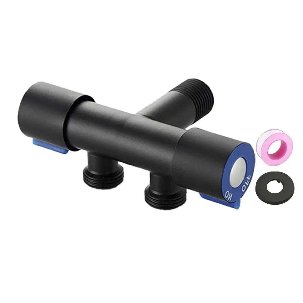 Stainless Steel 1-In 2-Out Angle Valve | Dual Outlet Water Tap