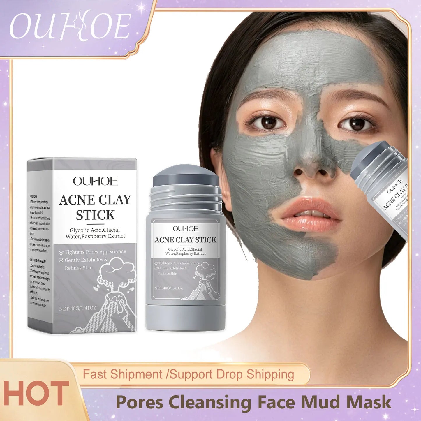 Pore Cleansing Clay Mud Mask – Exfoliating & Hydrating | 40g