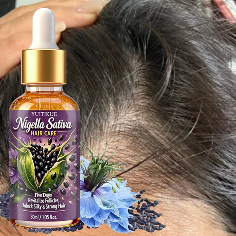 YUITIKUE Nigella Sativa Hair Care Oil | 5 Days Formula To Revitalize Follicles | For Silky, Strong & Healthy Hair 30ml Peaceful Pleasures Health and Wellness